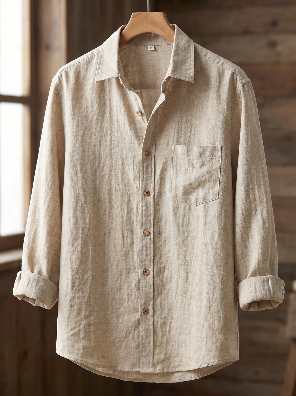 Linen shirt with half sleeves
