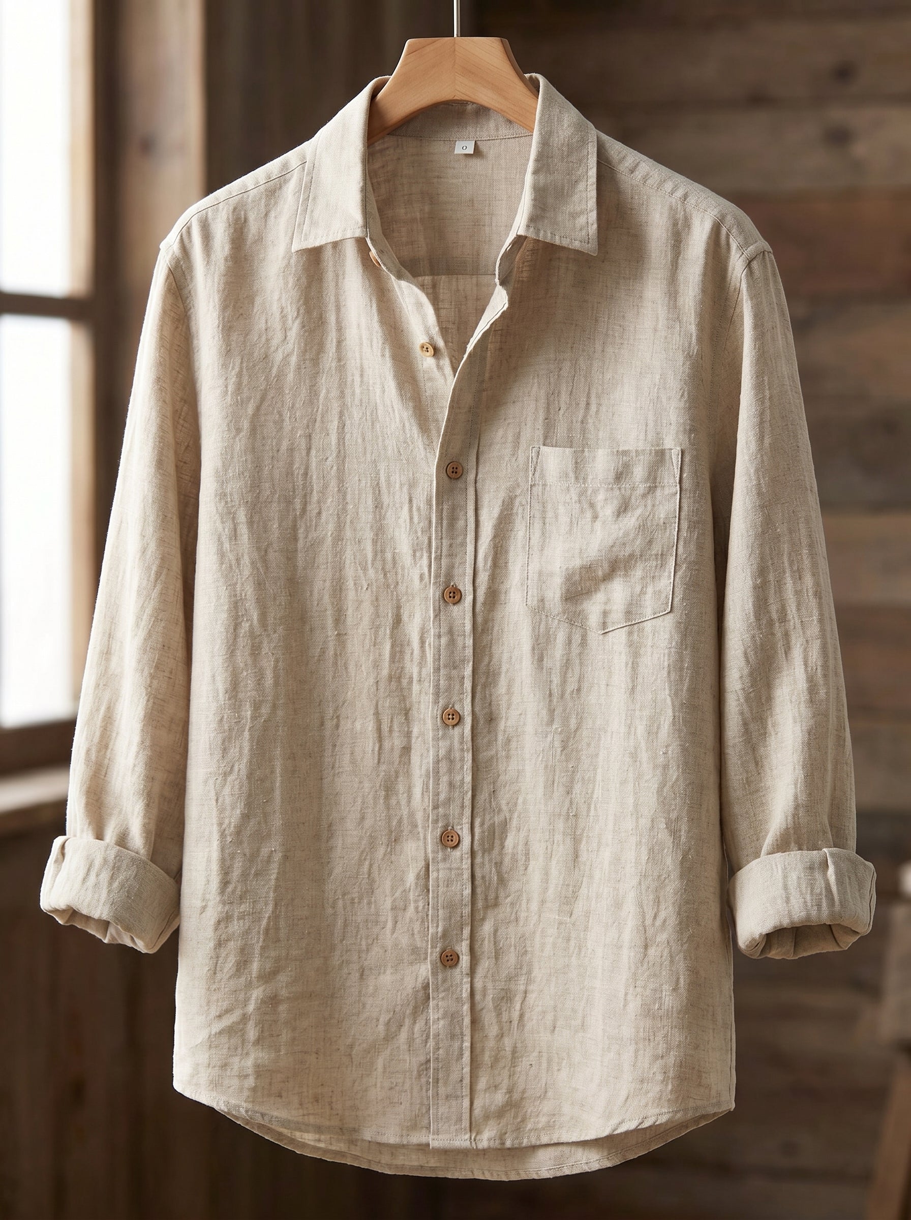 Linen shirt with half sleeves